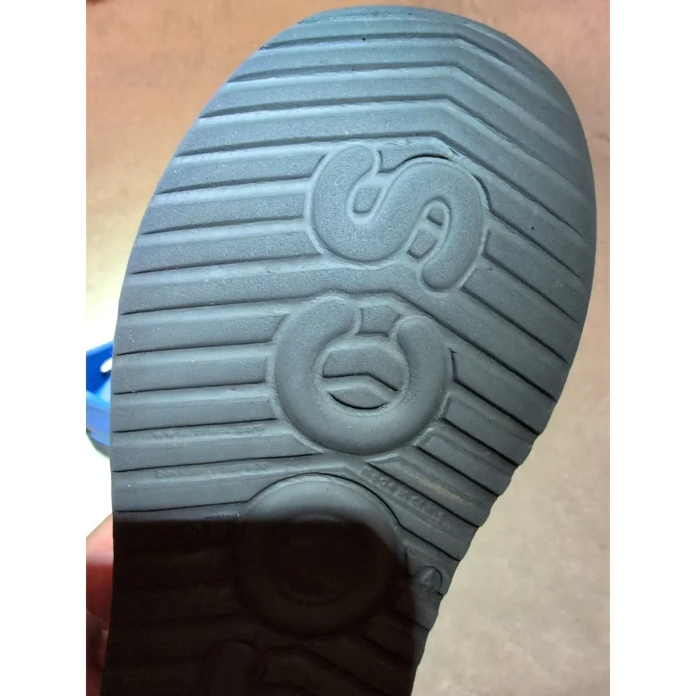 Crocs Duet Orb Unisex Kids Youth Junior Sz 4 Blue Clogs Slip On Water Shoes EUC